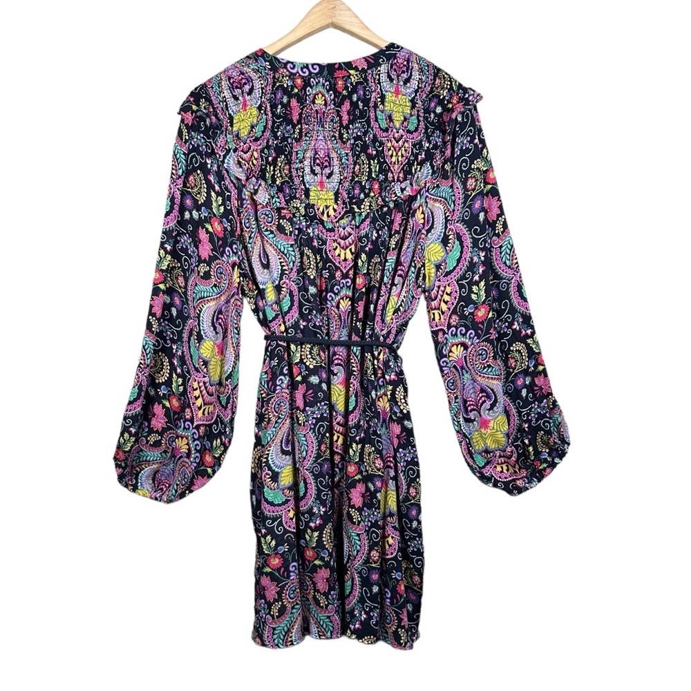 ANTHROPOLOGIE Vibrant Tunisian Paisley Smocked Boho Cover-Up Tunic - Picture 7 of 16
